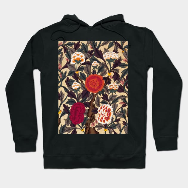 Minhwa: Peony Jungle D Type Hoodie by koreanfolkpaint